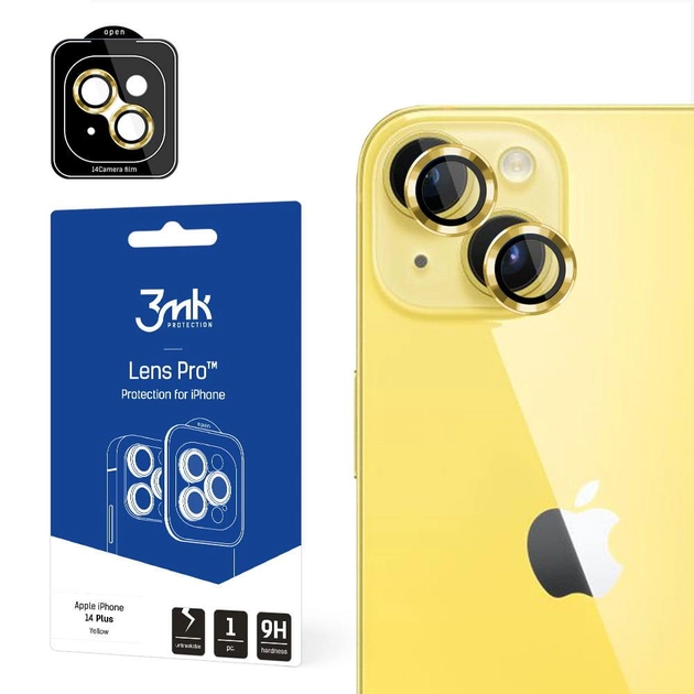 Szkło hartowane 3MK Lens Protection Pro na aparat iPhone 14 Plus z ramką montażową (5903108519328) - obraz 1