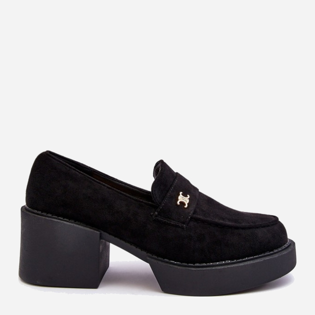 Loafersy damskie na obcasie Afnira 37 Czarne (5905677935295) - obraz 1