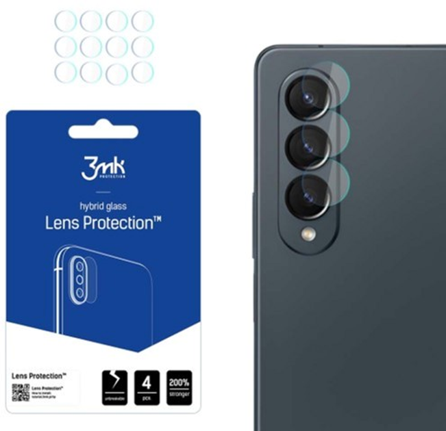 Комплект захисних стекол 3MK Lens Protect для камери Samsung Galaxy Fold 4 4 шт - зображення 1