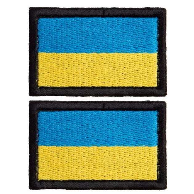 Набор шевронов 2 шт с липучкой Флаг Украины, вышитый патч 3,5х5,3 см - изображение 1
