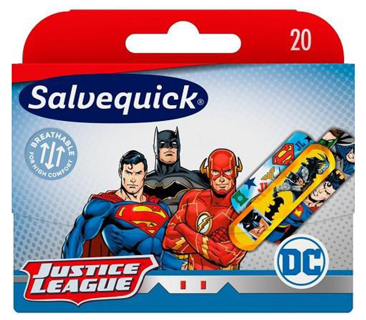 Пластири Salvelox Surtidos Justice League 20 шт (7310610017408) - зображення 1