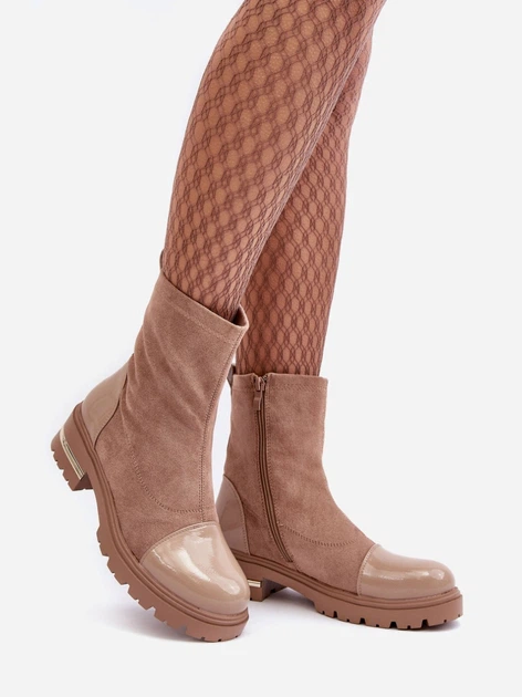 Жіночі ботильйони Shendete 40 Бежеві (5905677933949) - зображення 5