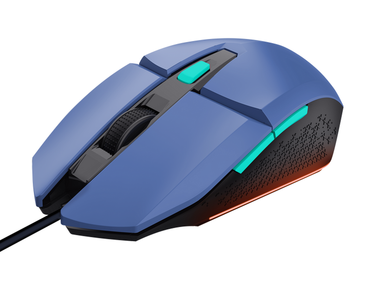 Миша Trust GXT 109 FELOX, Blue, USB, оптична, 200-6400 dpi, RGB підсвічування, 6 програмованих кнопок, 1.5 м (25067) - зображення 3
