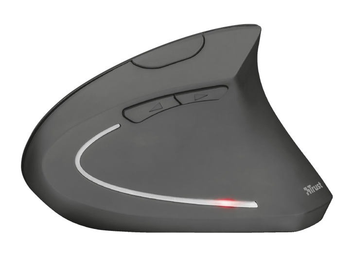 Мышь беспроводная Trust Verto Ergonomic, Black, USB (2.4GHz), оптическая, 800/1200/1600 dpi, 6 кнопок, в эргономичном вертикальном исполнении, гнездо для хранения микроприемника 2xAAA (22879) - изображение 4