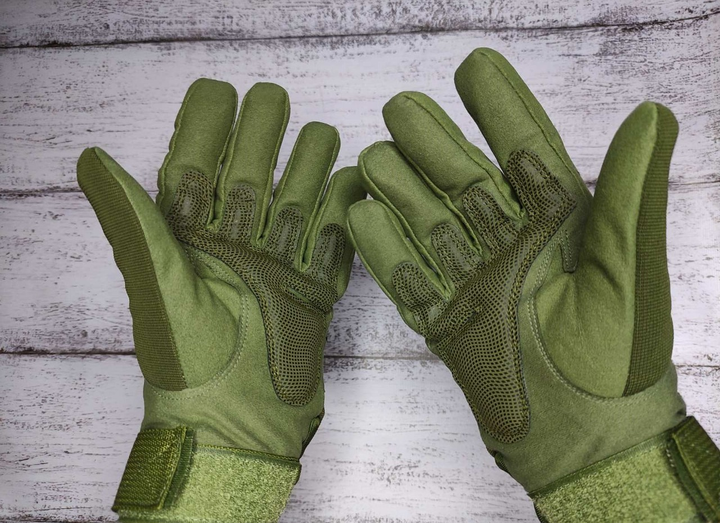 Тактические перчатки Oakley зимние утепленные с флисом полнопалые олива XL - изображение 2