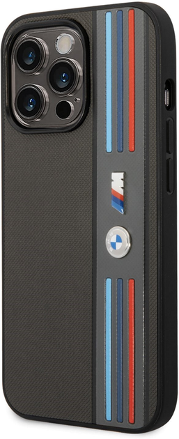 Etui plecki BMW IML Tricolor Stripe do Apple iPhone 14 Pro Max Black (3666339067717) - obraz 1