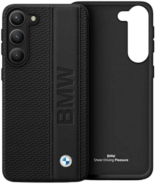 Etui plecki BMW Leather Textured & Stripe do Samsung Galaxy S23 Plus Black (3666339114527) - obraz 1