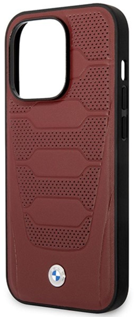 Etui plecki BMW Leather Seats Pattern MagSafe do Apple iPhone 14 Pro Burgundy (3666339089085) - obraz 3