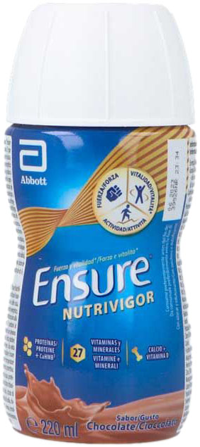 Полівітамінна харчова добавка Ensure Nutrivigor Chocolate 220 мл (8710428018625) - зображення 1