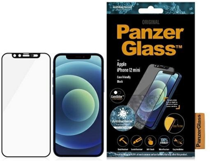 Захисне скло Panzer Glass E2E Microfracture для Apple iPhone 12 mini антибактеріальне - зображення 1