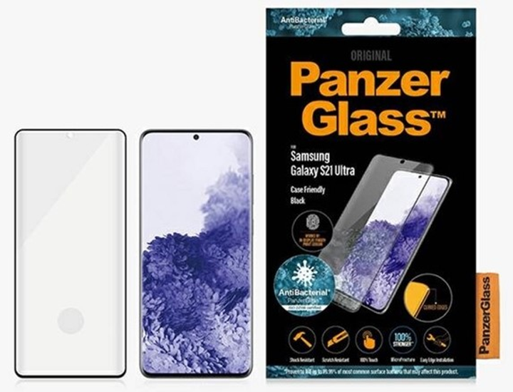 Захисне скло Panzer Glass E2E Microfracture для Samsung Galaxy S21 Ultra SM-G998 антибактеріальне - зображення 1