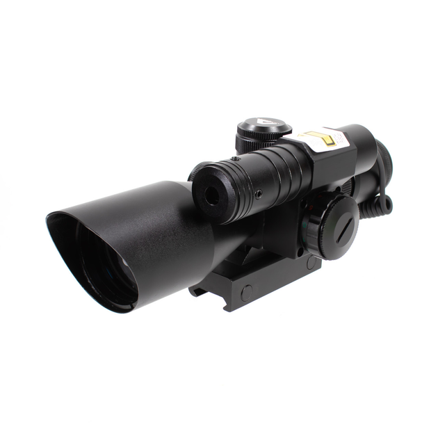Оптический прицел Aim Sports 2.5-10x40 с лазерной подсветкой и прицельной сеткой MIL-DOT JDNG251040G-N - изображение 1