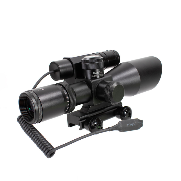Оптичний приціл Aim Sports 2.5-10x40 з лазерною підсвіткою та прицільною сіткою MIL-DOT JDNG251040G-N - зображення 2