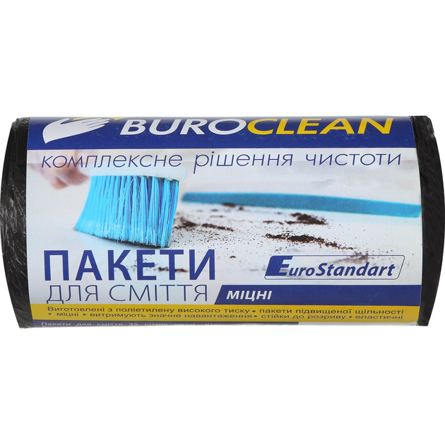 Мусорный пакет 35л/50 шт, черный, 500х600мм, 11мкм BuroClean ...