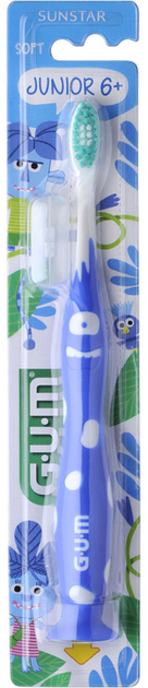 Зубная щетка GUM Junior Monster 7-12 лет Мягкая Синяя (7630019902564) - изображение 1