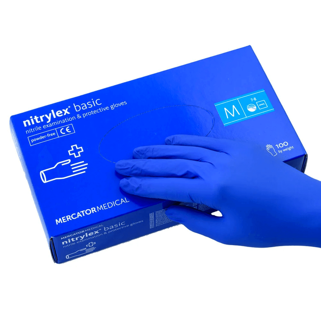 Нитриловые перчатки NITRYLEX Basic (размер M), 100 шт - изображение 1