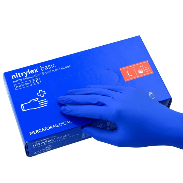 Нитриловые перчатки NITRYLEX Basic (размер L), 100 шт - изображение 1