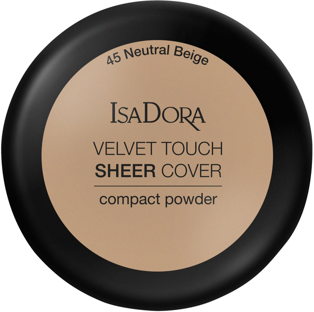 Пудра IsaDora Velvet Touch Sheer Cover 45 Neutral Beige 10 г (7317852149454) - зображення 1