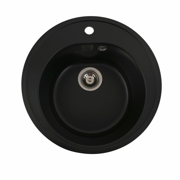 Гранитная мойка круглая для кухни Platinum 510 LUNA 510x510x180 матовая ...