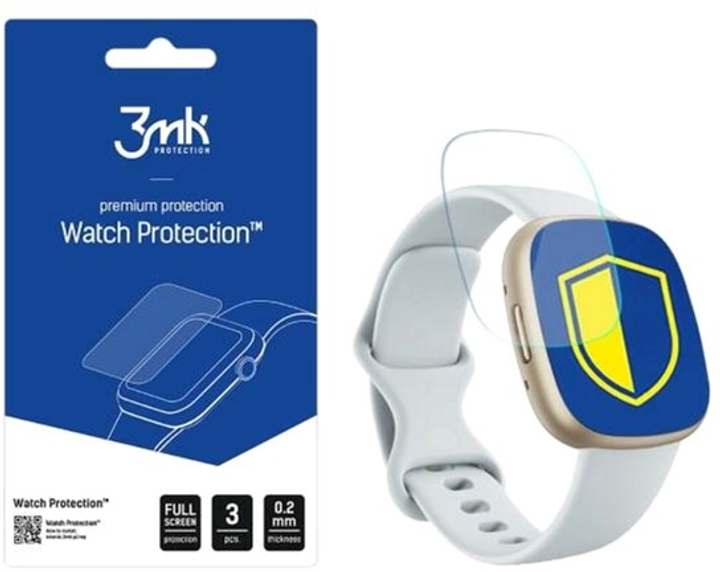 Захисна плівка 3MK ARC Watch для Fitbit Sense 2 3 шт (5903108495653) - зображення 1