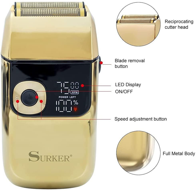 Профессиональный шейвер Surker Razor Cordless Gold (SR-GO) – фото ...