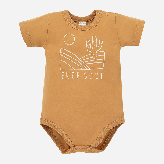 Боді для малюка Pinokio Free Soul Shortsleeve Buttoned Bodysuit 74-76 см Yellow (5901033284946) - зображення 1