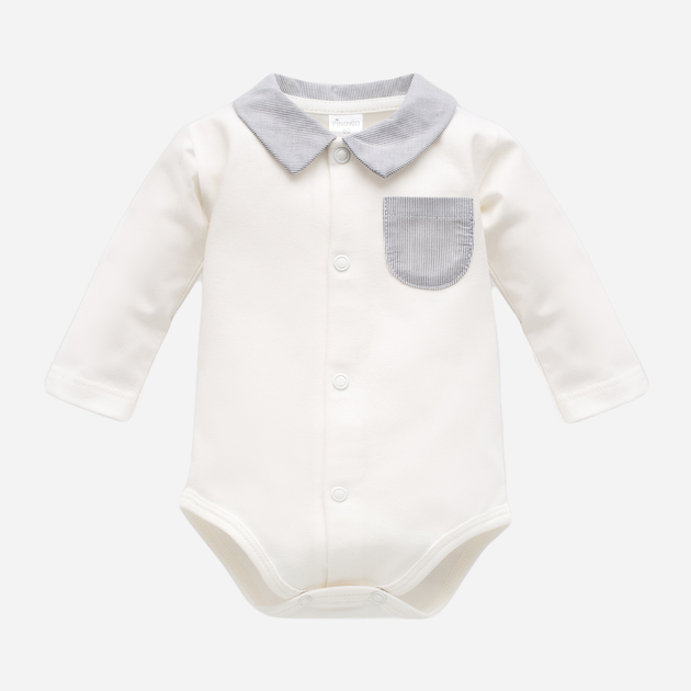 Боді дитяче Pinokio Charlie Longsleeve Buttoned Bodysuit K 56 см Ecru (5901033292811) - зображення 1