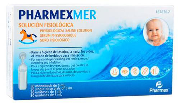Жидкость Pharmexmer Suero Fisiológico Monodosis 30 х 5 мл (8425402201398) - изображение 1