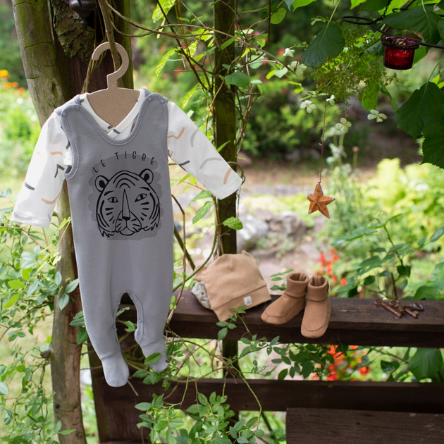 Śpiochy niemowlęce Pinokio Le Tigre Sleepsuit 56 cm Grey (5901033279942) - obraz 3