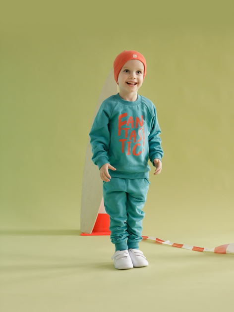 Bluza bez kaptura chłopięca Pinokio Orange Flip Sweatshirt 80 cm Turkusowa (5901033307164) - obraz 2