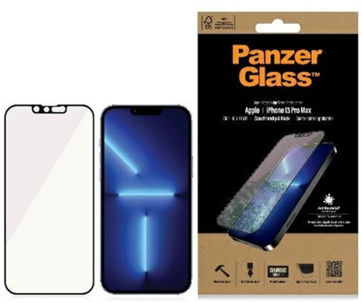 Szkło ochronne PanzerGlass E2E Anti-Bluelight do Apple iPhone 13 /Pro Max 6.7" antymikrobowe Black (5711724827587) - obraz 1