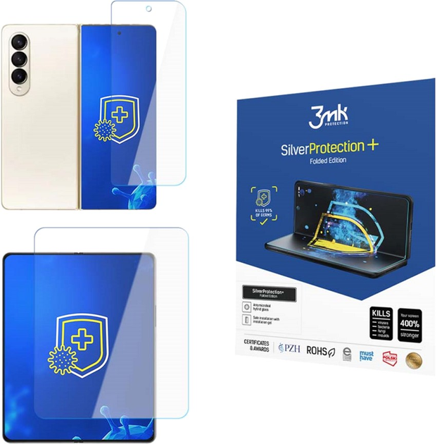 Захисна плівка 3MK SilverProtection+ Folded Edition для Samsung Galaxy Z Fold 4 антибактеріальна (5903108489096) - зображення 1