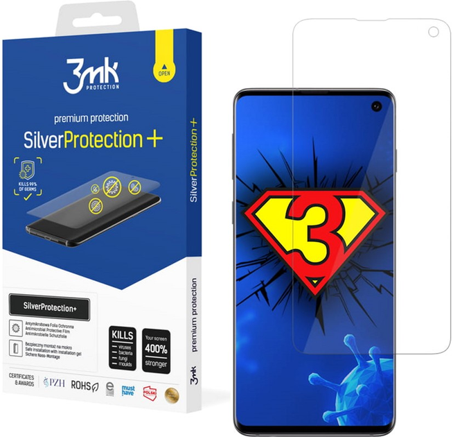 Захисна плівка 3MK SilverProtection+ для Samsung Galaxy S10 антибактеріальна (5903108302715) - зображення 1