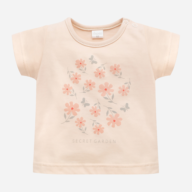 Koszulka dziecięca dla dziewczynki Pinokio Summer Garden 68-74 cm Beżowa (5901033300240) - obraz 1