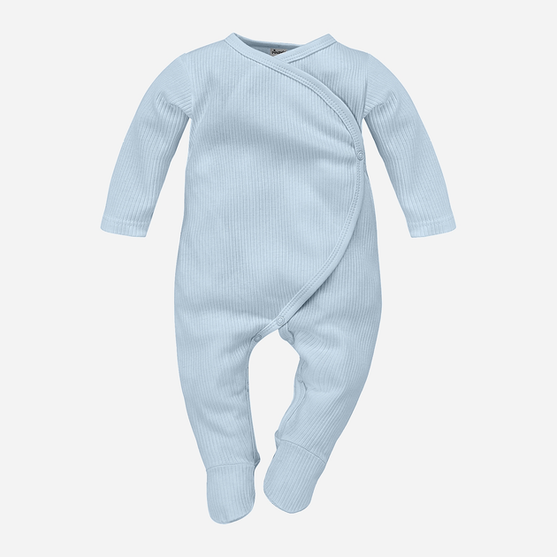 Pajacyk Pinokio Lovely Day Babyblue Wrapped Overall LS 56 cm Blue Stripe (5901033311734) - obraz 1