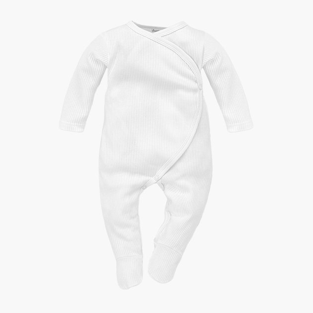 Pajacyk Pinokio Lovely Day White Wrapped Overall LS 62 cm White Stripe (5901033312700) - obraz 1