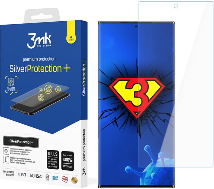 Захисна плівка 3MK SilverProtection+ для Samsung Galaxy S22 Ultra антибактеріальна (5903108454964) - зображення 1