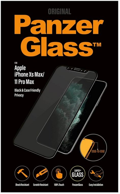 Szkło hartowane Panzer Glass E2E Super Plus Privacy do Apple iPhone Xs Max/11 Pro Max (5711724126666) - obraz 1