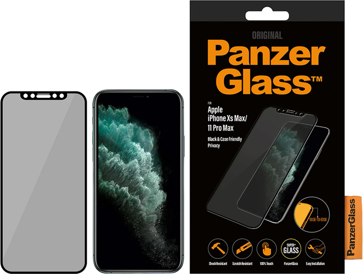 Szkło hartowane Panzer Glass E2E Super+ Privacy do Apple iPhone Xs Max/11 Pro Max (5711724026690) - obraz 1
