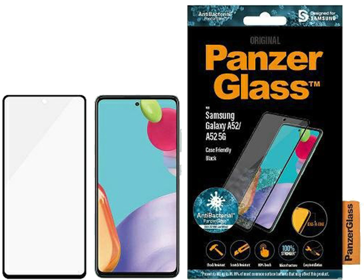 Szkło hartowane Panzer Glass Pro Case Friendly AntiBacterial Microfracture do Samsung Galaxy A52/A52 5G/A53 5G Black (5711724872532) - obraz 1