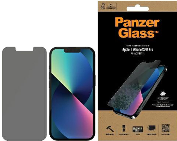Захисне скло Panzer Glass Standard Super+ Privacy Antibacterial для Apple iPhone 13/13 Pro 6.1" (5711724127427) - зображення 1