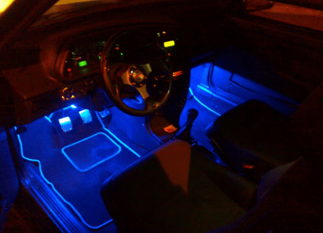 Декоративне світлодіодне RGB led підсвічування салону автомобіля Bluetooth з мікрофоном керування телефоном. Підсвічування ніг - Фото 12 Декоративне світлодіодне RGB led підсвічування салону автомобіля Bluetooth з мікрофоном керування телефоном. Підсвічування ніг - зображення 12