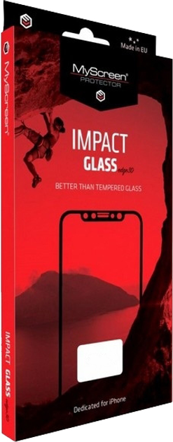 Szkło hybrydowe MyScreen ImpactGlass Edge 3D do Apple iPhone 7 Plus/8 Plus czarne (5901924957416) - obraz 1