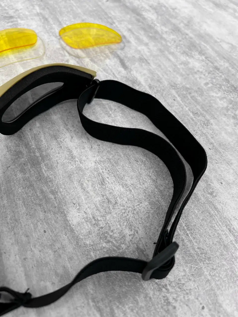 Тактические защитные очки маска + 3 линзы Койот (200837) Kali - изображение 2