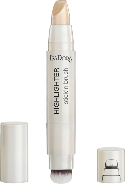 Rozświetlacz IsaDora Highlighter Stick'n Brush w sztyfcie 21 Sparkling Beige 3.8 g (7317851246215) - obraz 1