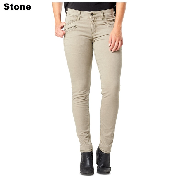 Жіночі завужені тактичні джинси 5.11 Tactical women's DEFENDER-FLEX SLIM PANTS 64415 2 Regular, Stone - зображення 1