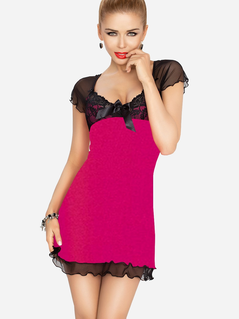 Нічна сорочка DKaren Slip Irina 2XL Pink/Black (5902230017801) - зображення 1