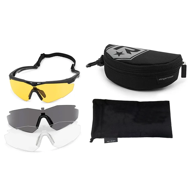 Комплект балістичних окулярів Revision Stingerhawk U.S. Military Kit Clear/Smoke/Yellow Lens L 2000000130583 - зображення 1
