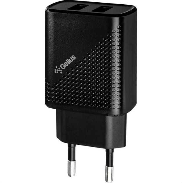 Мережевий зарядний пристрій Gelius Pro Vogue GP-HC011 2 USB 2.4 A Black - зображення 2