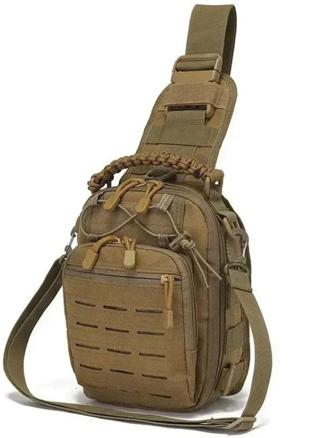 Сумка-рюкзак тактична однолямкова MHZ ZE014, пісочна - зображення 1